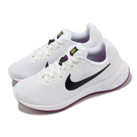 Nike 耐吉 慢跑鞋 Wmns Revolution 6 NN 女鞋 白 黑 莓果紫 緩震 運動鞋 DC3729-106
