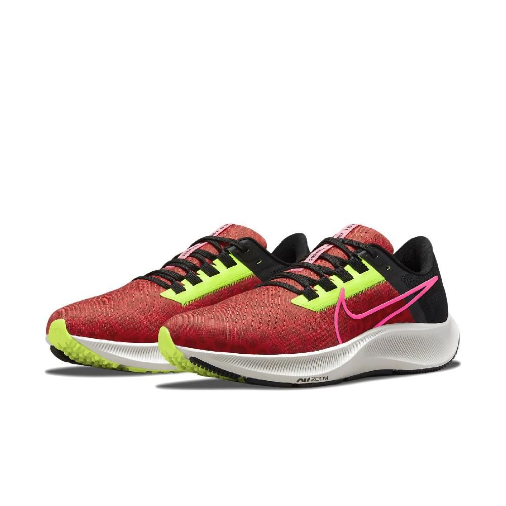 NIKE 耐吉   慢跑鞋 Wmns Air Zoom Pegasus 38 女鞋 紅 螢光黃 運動鞋 小飛馬 DM8061-600