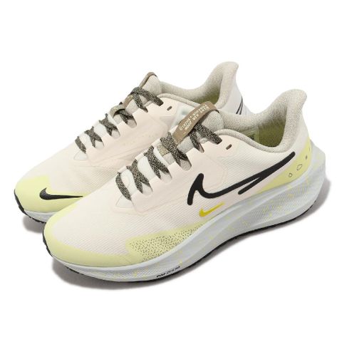 Nike 耐吉 慢跑鞋 Wmns Air Zoom Pegasus Shield 女鞋 防潑水 米灰 綠 運動鞋 DO7626-100
