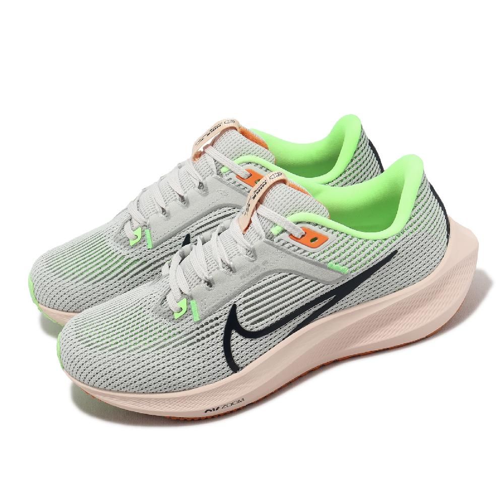 Nike 耐吉慢跑鞋Wmns Air Zoom Pegasus 40 女鞋灰綠緩震小飛馬運動鞋