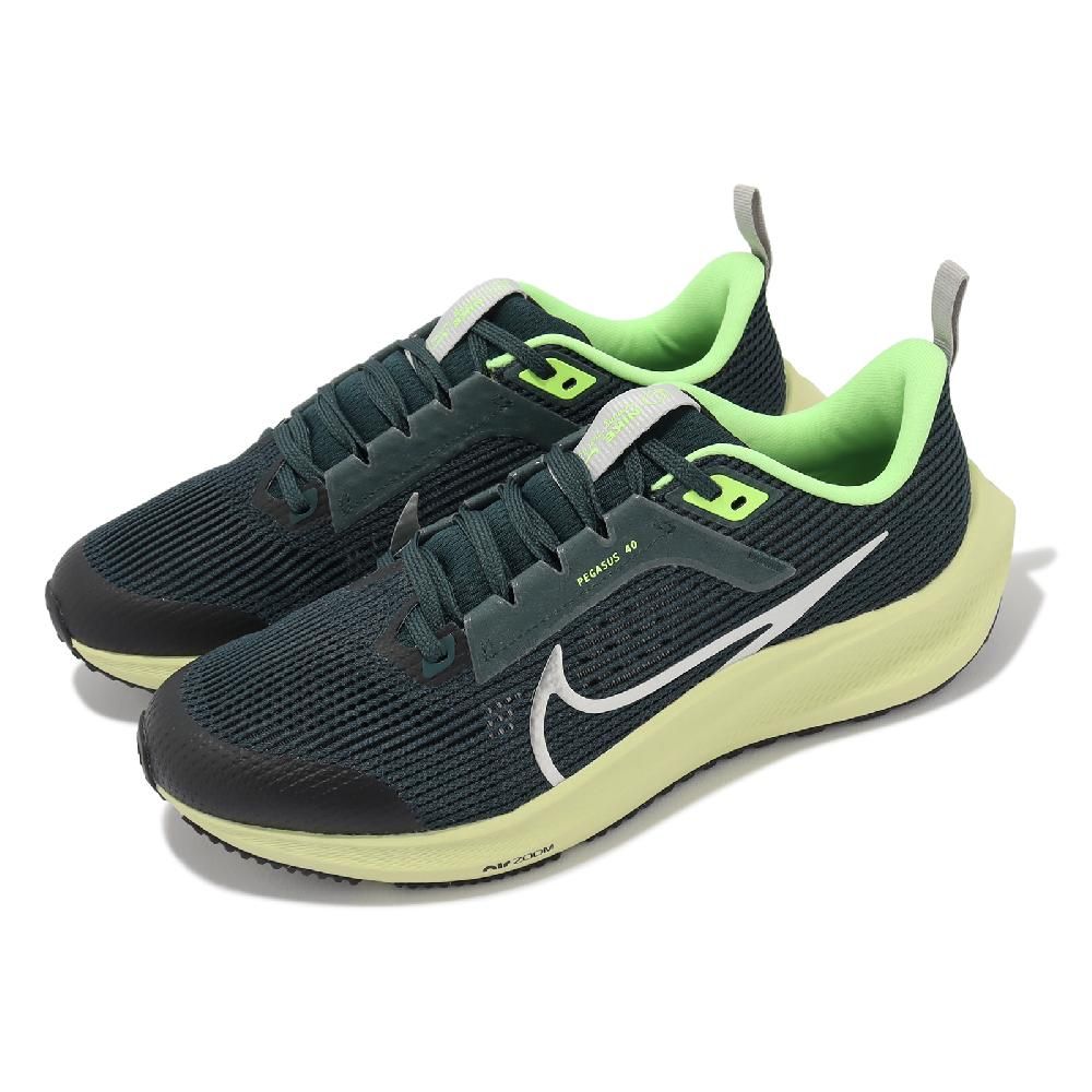 NIKE 耐吉   慢跑鞋 Air Zoom Pegasus 40 GS 大童 女鞋 深綠 小飛馬 氣墊 運動鞋 DX2498-301