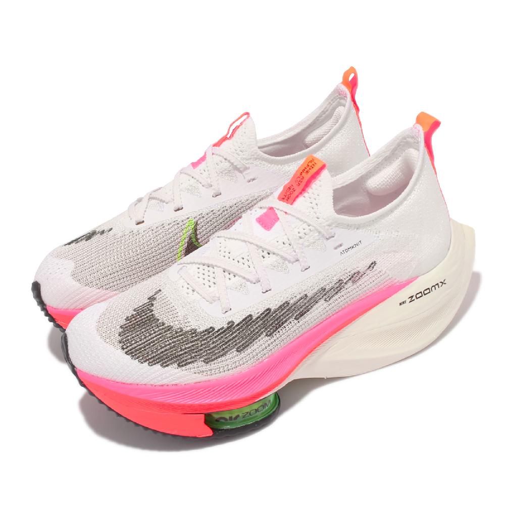 Nike 耐吉Air Zoom Alphafly NEXT% 白桃紅氣墊碳纖維女鞋跑鞋