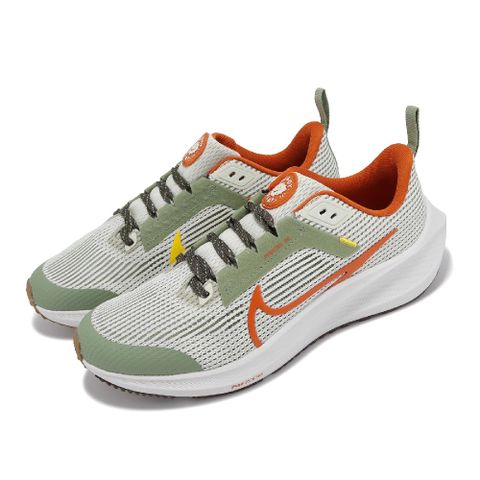 Nike 耐吉 慢跑鞋 Air Zoom Pegasus 40 GS 大童 女鞋 綠 橘 小飛馬 氣墊 運動鞋 FV3645-381