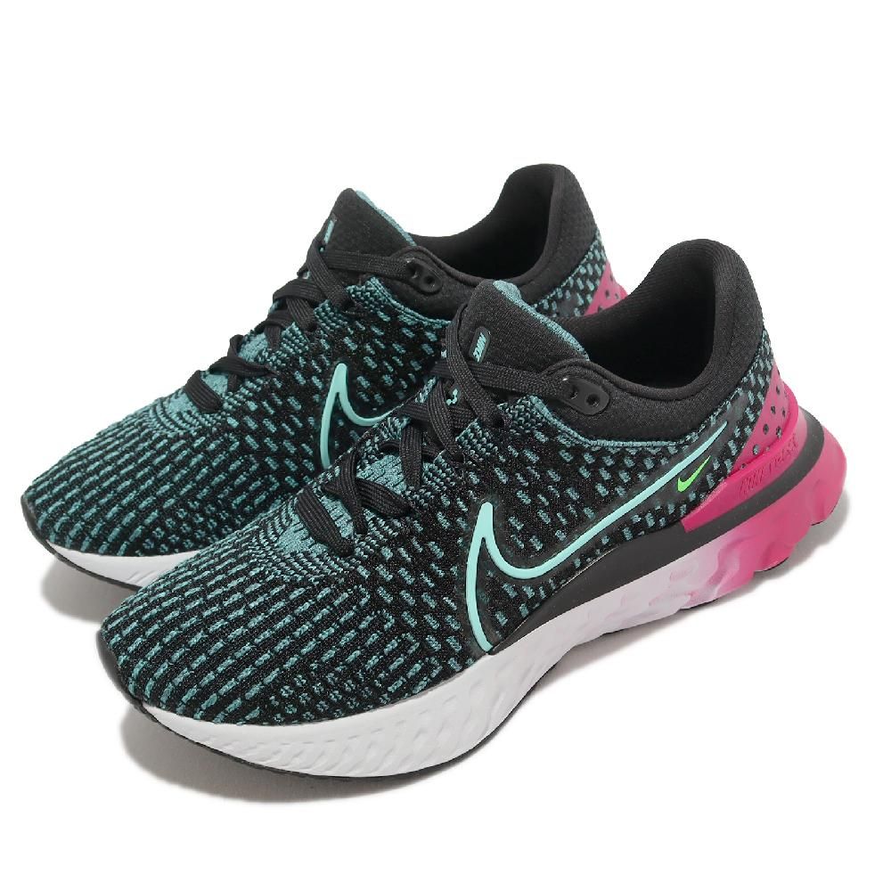 NIKE 耐吉  慢跑鞋 Wmns React Infinity Run FK 3 女鞋 黑綠 桃紅 路跑 運動鞋 DD3024-003