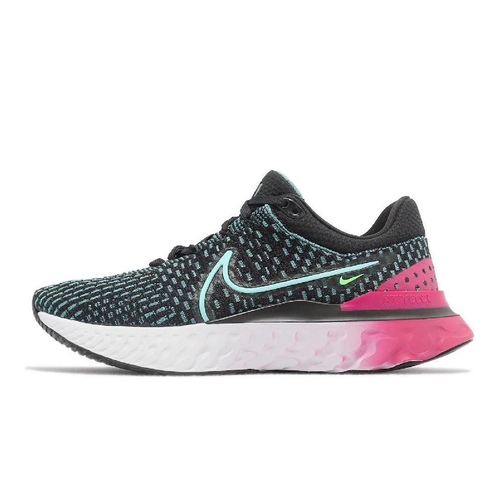 NIKE 耐吉  慢跑鞋 Wmns React Infinity Run FK 3 女鞋 黑綠 桃紅 路跑 運動鞋 DD3024-003