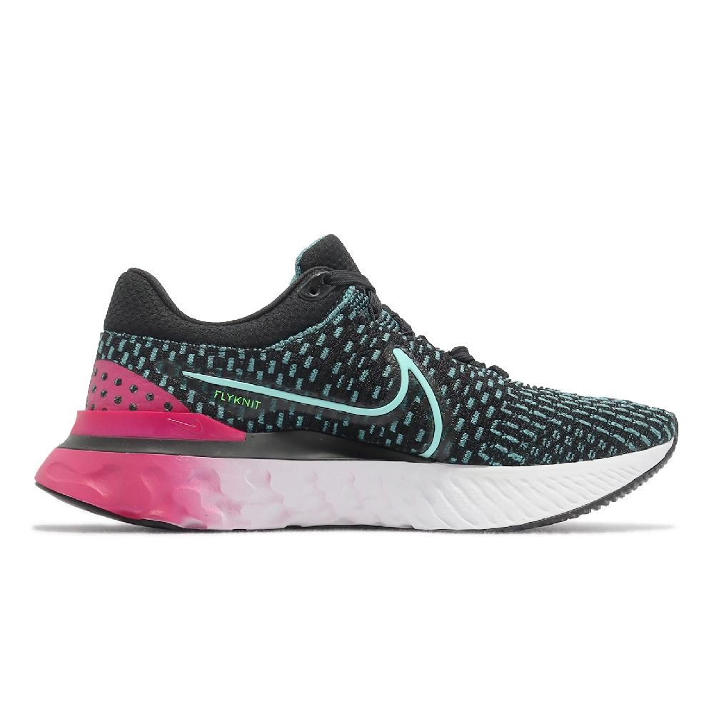 NIKE 耐吉  慢跑鞋 Wmns React Infinity Run FK 3 女鞋 黑綠 桃紅 路跑 運動鞋 DD3024-003