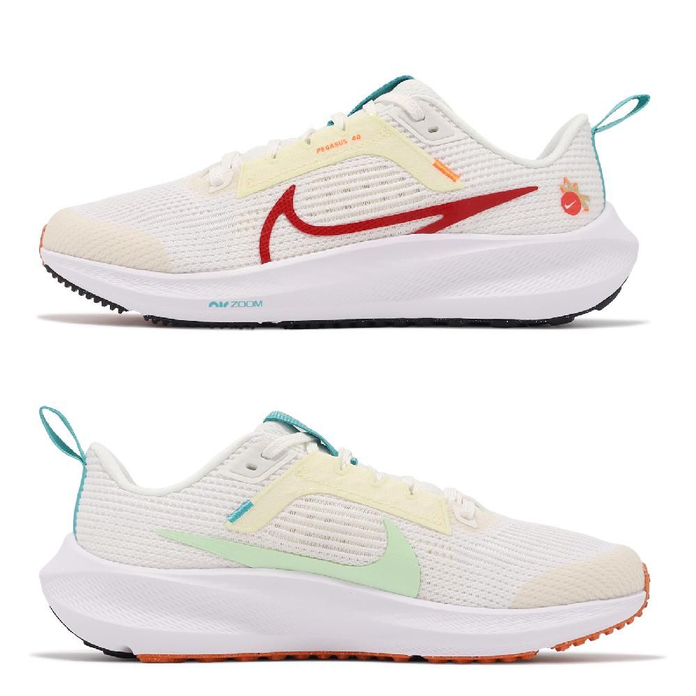 NIKE 耐吉   慢跑鞋 Air Zoom Pegasus 40 GS 大童 女鞋 白 紅 緩震 輕量 小飛馬 運動鞋 FZ5526-161