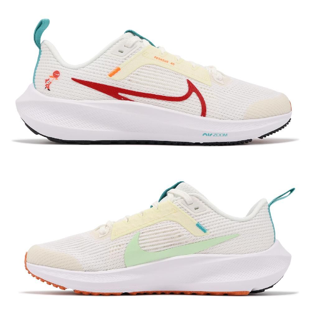 NIKE 耐吉   慢跑鞋 Air Zoom Pegasus 40 GS 大童 女鞋 白 紅 緩震 輕量 小飛馬 運動鞋 FZ5526-161