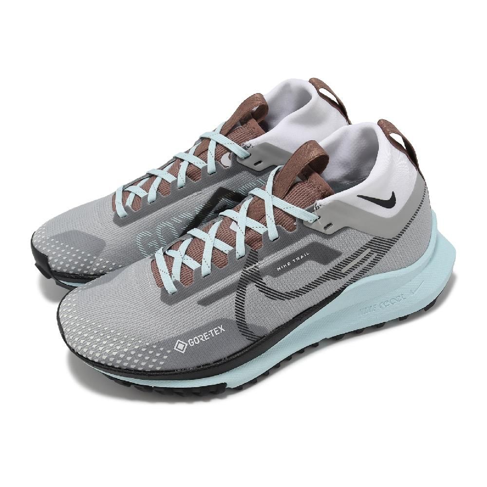 NIKE 耐吉   野跑鞋 Wmns React Pegasus Trail 4 GTX 女鞋 防水 灰 藍 DJ7929-005