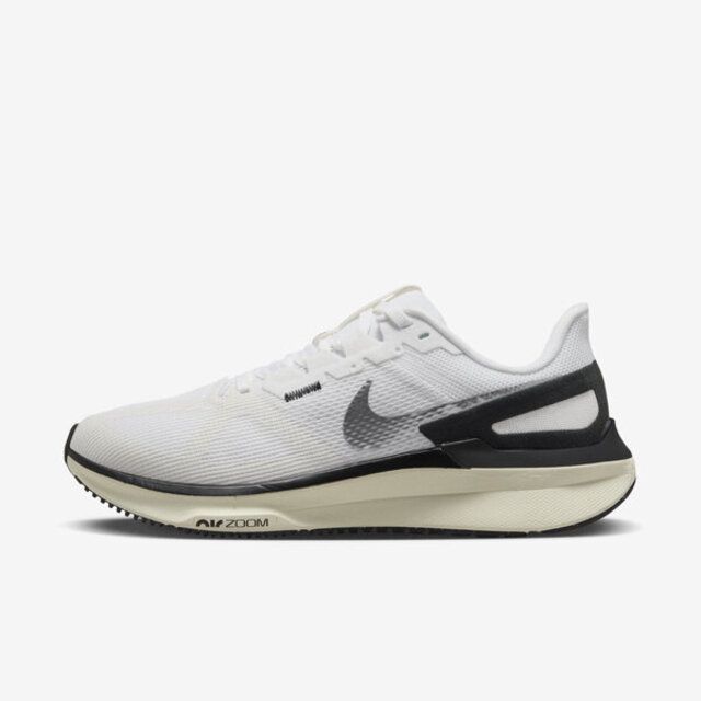 NIKE 耐吉  W Air Zoom Structure 25 [DJ7884-104] 女 慢跑鞋 路跑 支撐 緩震 白黑銀