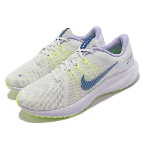Nike 慢跑鞋 Wmns Quest 4 白 藍 螢光綠 基本款 女鞋 運動鞋 DA1106-101