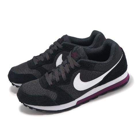 NIKE 耐吉 慢跑鞋 Wmns MD Runner 2 女鞋 黑 紅 網布 麂皮 緩衝 華夫格大底 749869-012