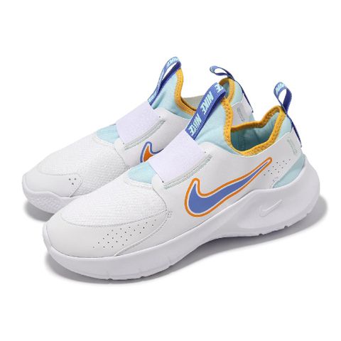 NIKE 耐吉 慢跑鞋 Flex Runner 3 GS 大童 女鞋 白 藍 襪套式 輕量 抓地 運動鞋 HJ3495-141