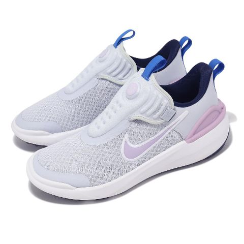 NIKE 耐吉 慢跑鞋 E-Series 1.0 GS 大童 女鞋 紫 白 彈力帶 透氣 緩衝 運動鞋 DV4250-006