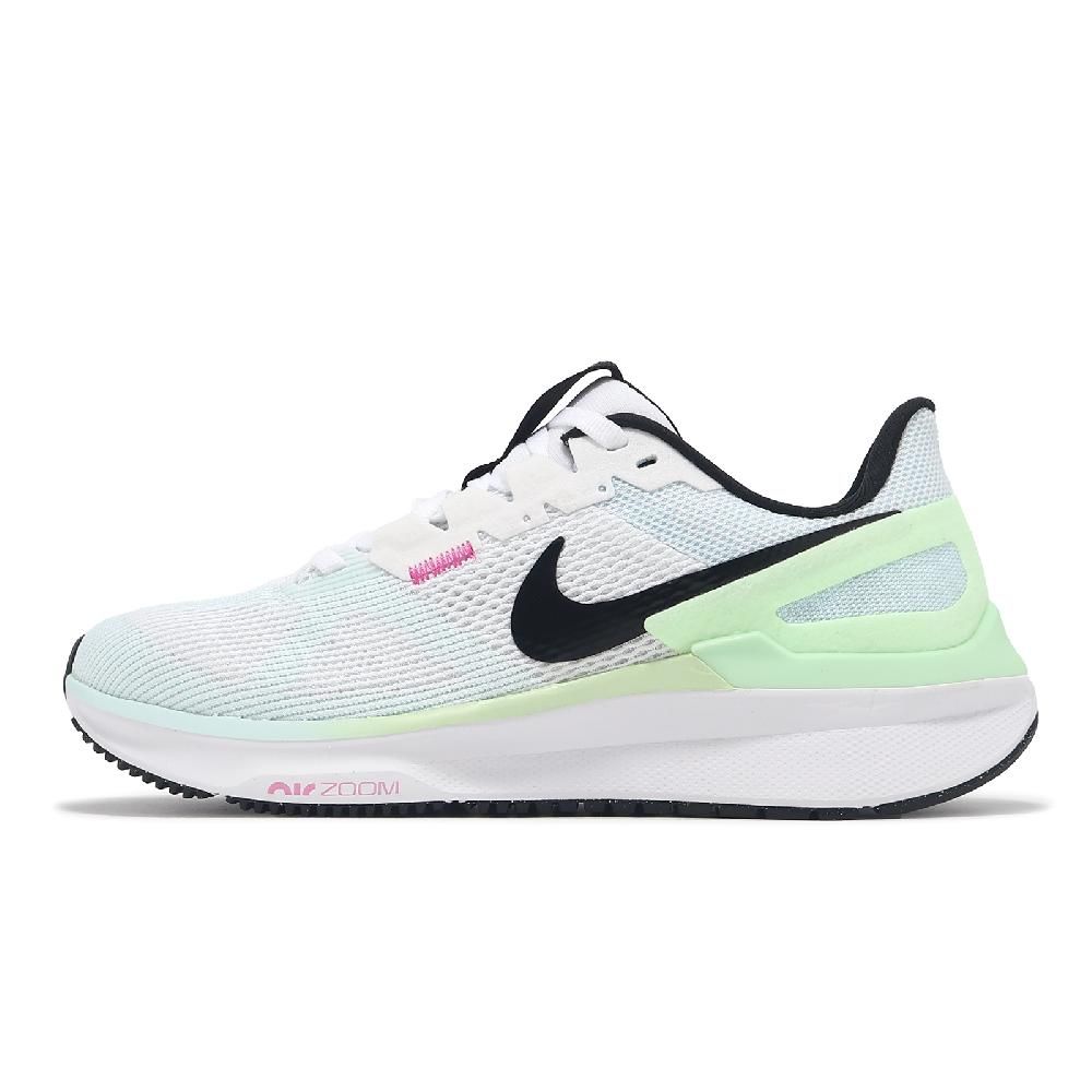 NIKE 耐吉   慢跑鞋 Wmns Air Zoom Structure 25 女鞋 白 綠 緩震 氣墊 運動鞋 DJ7884-105