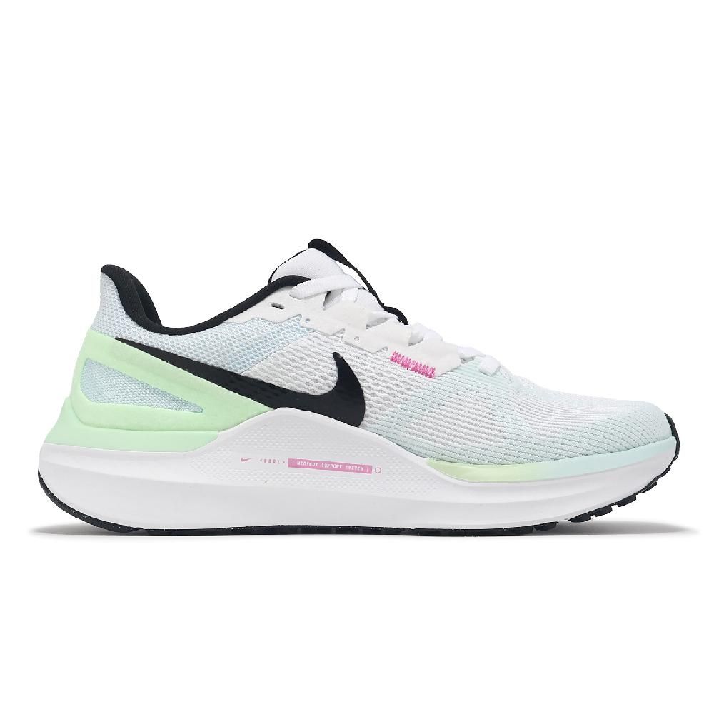 NIKE 耐吉   慢跑鞋 Wmns Air Zoom Structure 25 女鞋 白 綠 緩震 氣墊 運動鞋 DJ7884-105