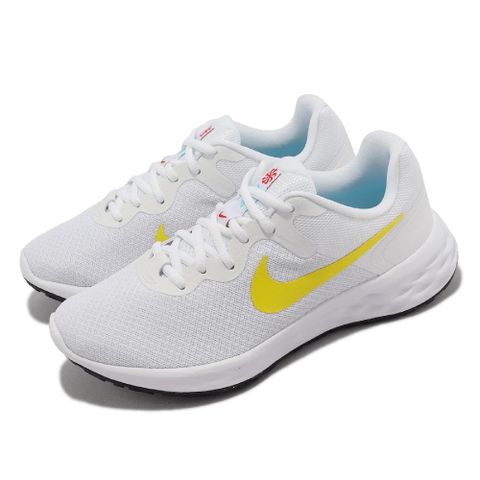 NIKE 耐吉 慢跑鞋 Wmns Revolution 6 NN 女鞋 白 黃 運動鞋 環保原料 緩震 DC3729-105