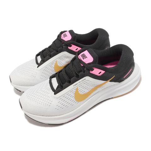 NIKE 耐吉 慢跑鞋 Wmns Air Zoom Structure 24 女鞋 白 金 黑 路跑 透氣 運動鞋 DA8570-106