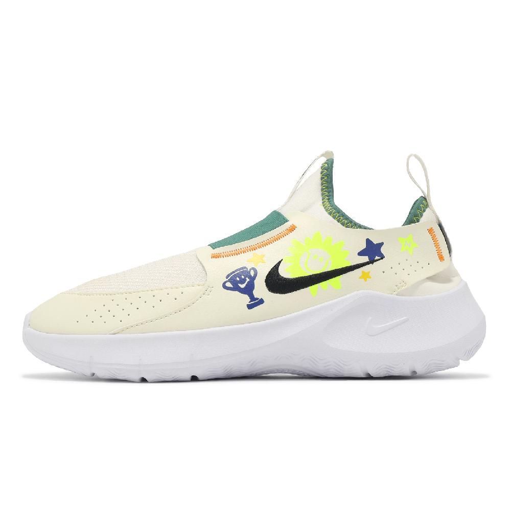 NIKE 耐吉 慢跑鞋 Flex Runner 3 GS 大童 女鞋 白 黃 襪套 緩衝 小朋友 運動鞋 HM3717-101