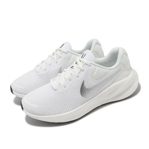 NIKE 耐吉 Nike 耐吉 慢跑鞋 Wmns Revolution 7 女鞋 白 銀 緩震 輕量 運動鞋 FB2208-101