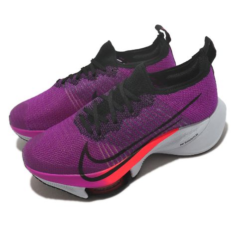 NIKE 耐吉 Nike 耐吉 競速跑鞋 Air Zoom Tempo Next% FK 女鞋 螢光紫 路跑 氣墊 不對稱鞋帶 運動鞋 CI9924-501