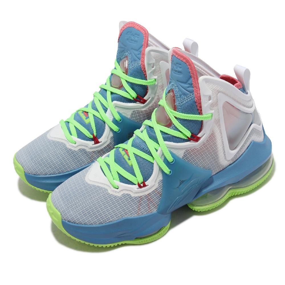 Nike 籃球鞋Lebron XIX GS 運動女鞋氣墊避震明星款包覆大童白藍DD0418