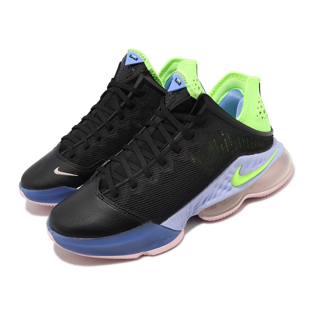 Nike 籃球鞋Lebron XIX Low EP 19 低筒黑螢光綠氣墊男鞋LBJ DO9828-001