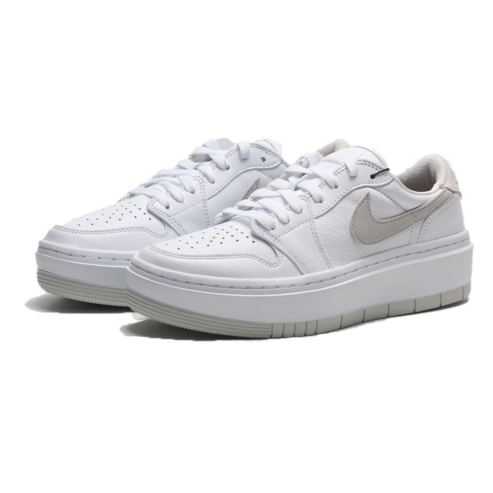 NIKE 休閒鞋AIR JORDAN 1 LOW ELEVATE 白灰勾厚底AJ1 女DH7004-110