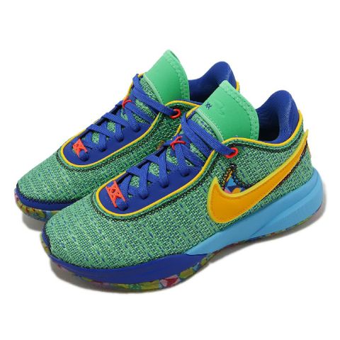 Nike 籃球鞋 Lebron XX SE GS 女鞋 大童鞋 綠 金 氣墊 運動鞋 萬花筒 LBJ DV3021-300