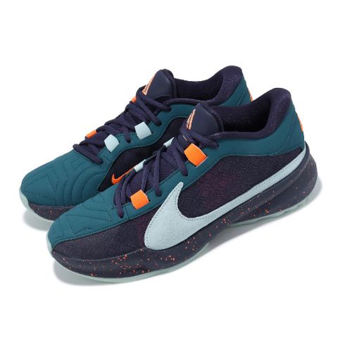 NIKE 耐吉 籃球鞋 Zoom Freak 5 EP 男鞋 藍 綠 緩衝 回彈 氣墊 字母哥 公鹿 NBA 運動鞋 DX4996-300