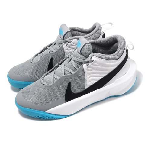 Nike 耐吉 籃球鞋 Team Hustle D 10 GS 大童 女鞋 灰 藍 運動鞋 CW6735-104