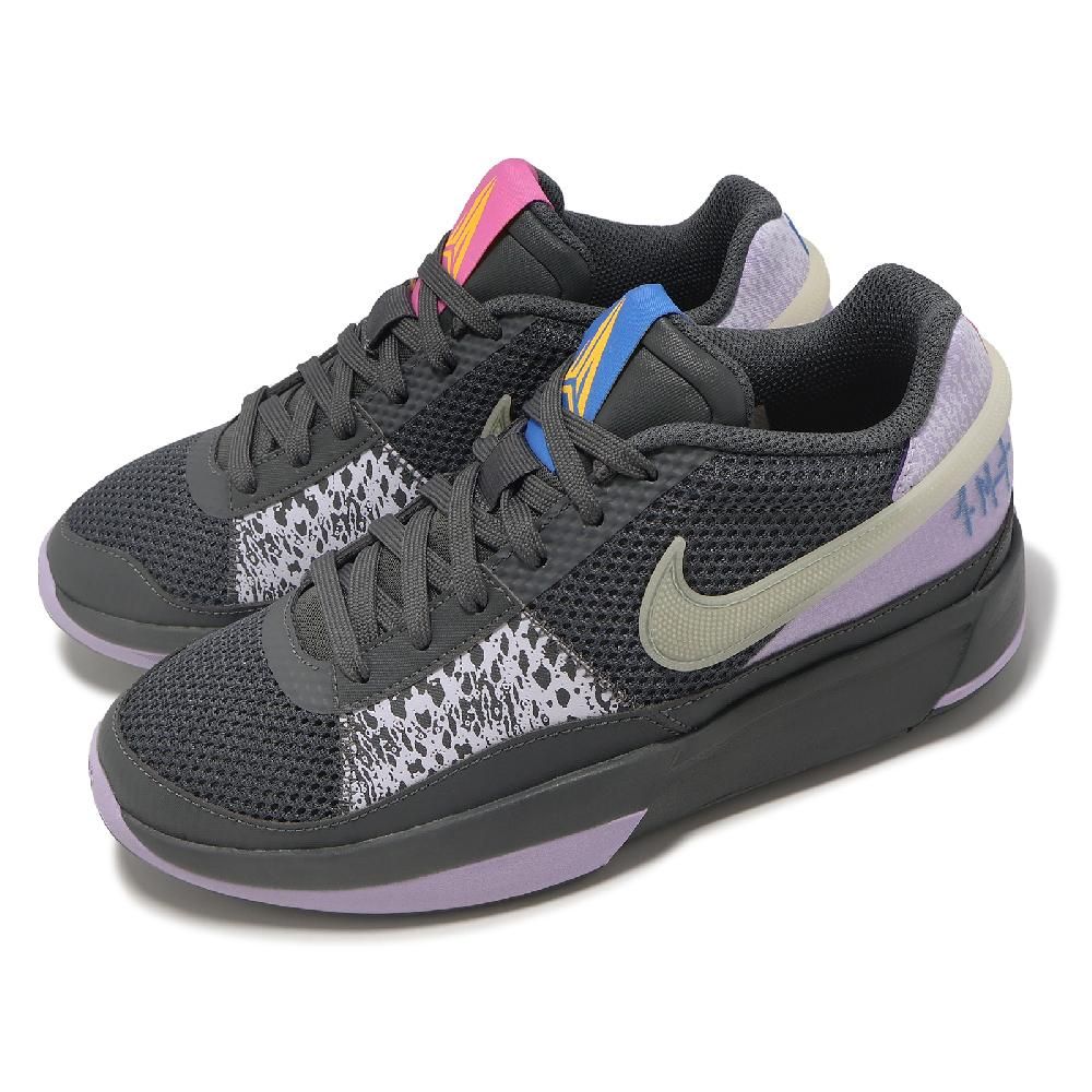 NIKE 耐吉   籃球鞋 Ja 1 GS 大童 女鞋 灰 紫 Night 氣墊 Morant 運動鞋 DX2294-002