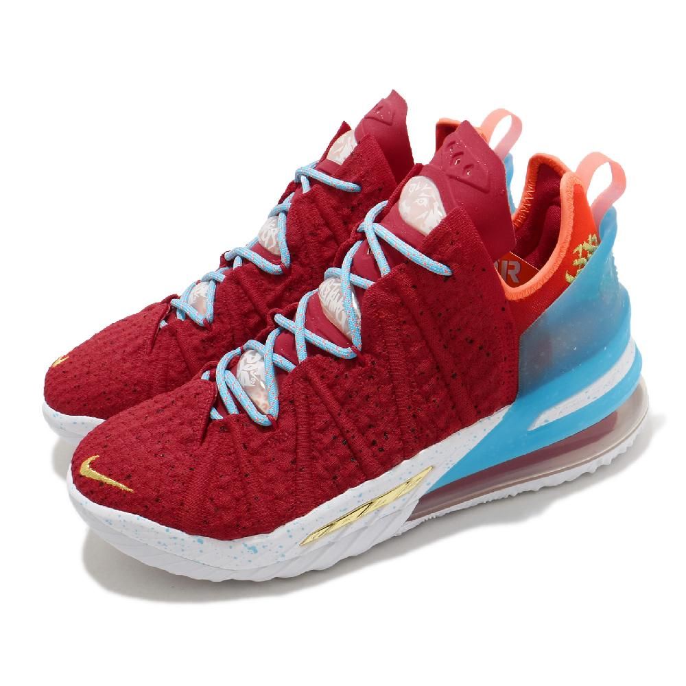 NIKE 耐吉   籃球鞋 LeBron XVIII EP 男鞋 紅 藍 氣墊 緩震 包覆 明星款 球鞋 運動鞋 CW3155-600