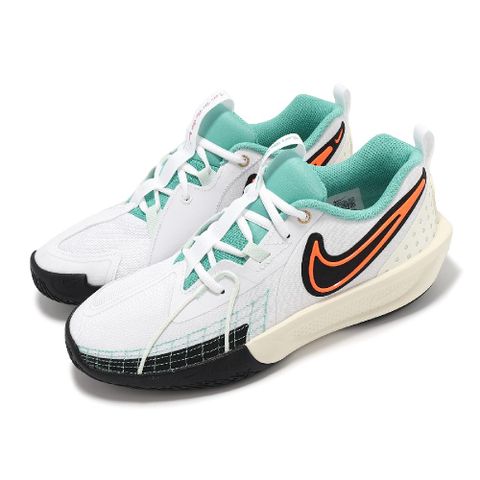 NIKE 耐吉 籃球鞋 G.T. Cut 3 GS 大童 女鞋 白 橘 綠 緩衝 氣墊 運動鞋 HM3723-101