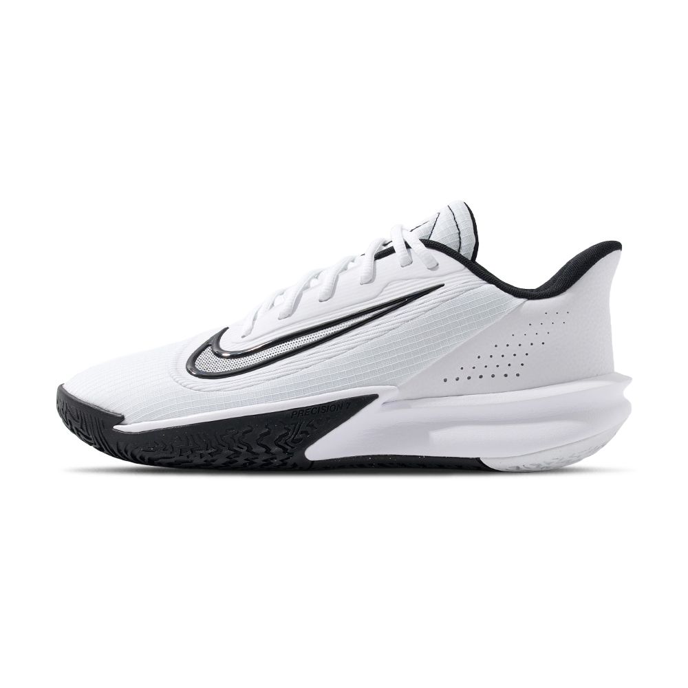 NIKE 耐吉 Nike Precision VII 男 白黑 運動 實戰 低筒 7代 包覆 緩震 訓練 籃球鞋 FN4322-101