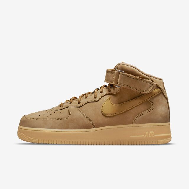 NIKE 耐吉  Air Force 1 Mid '07 WB [DJ9158-200] 男 休閒鞋 經典 中筒 魔鬼氈 黃褐