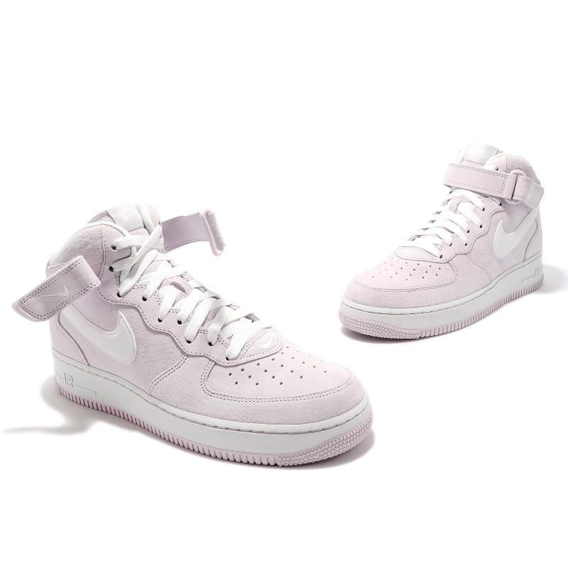 Nike 休閒鞋Air Force 1 Mid 07 粉紅淡紫中筒AF1 男鞋女鞋魔鬼氈DM0107