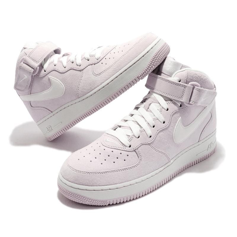 Nike 休閒鞋Air Force 1 Mid 07 粉紅淡紫中筒AF1 男鞋女鞋魔鬼氈DM0107