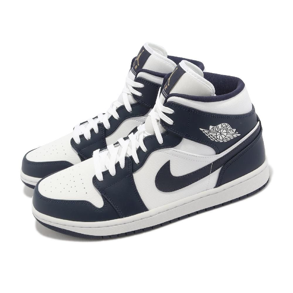 Nike Air Jordan 1 Mid Obsidian 白深藍AJ1 男鞋休閒鞋554724-174