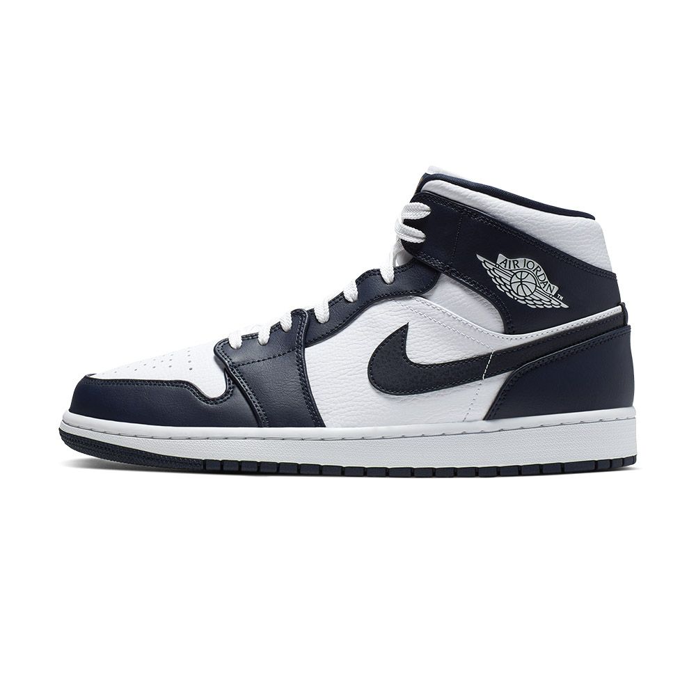 Nike Air Jordan 1 Mid 男深藍AJ1 黑曜石經典喬丹運動休閒鞋554724-174