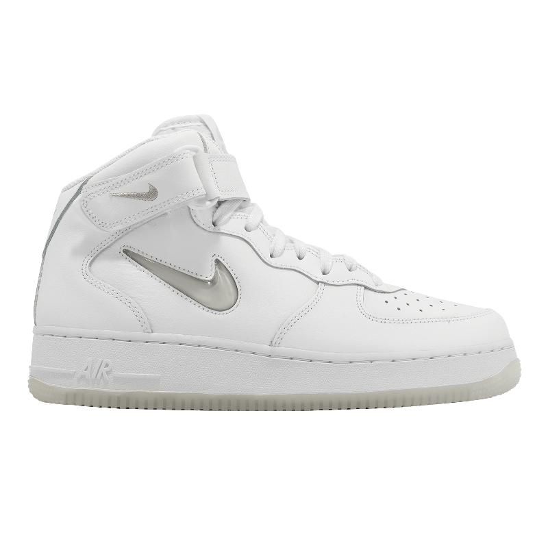 Nike 休閒鞋Air Force 1 Mid 07 白骨白男鞋牙刷AF1 魔鬼氈DZ2672-101