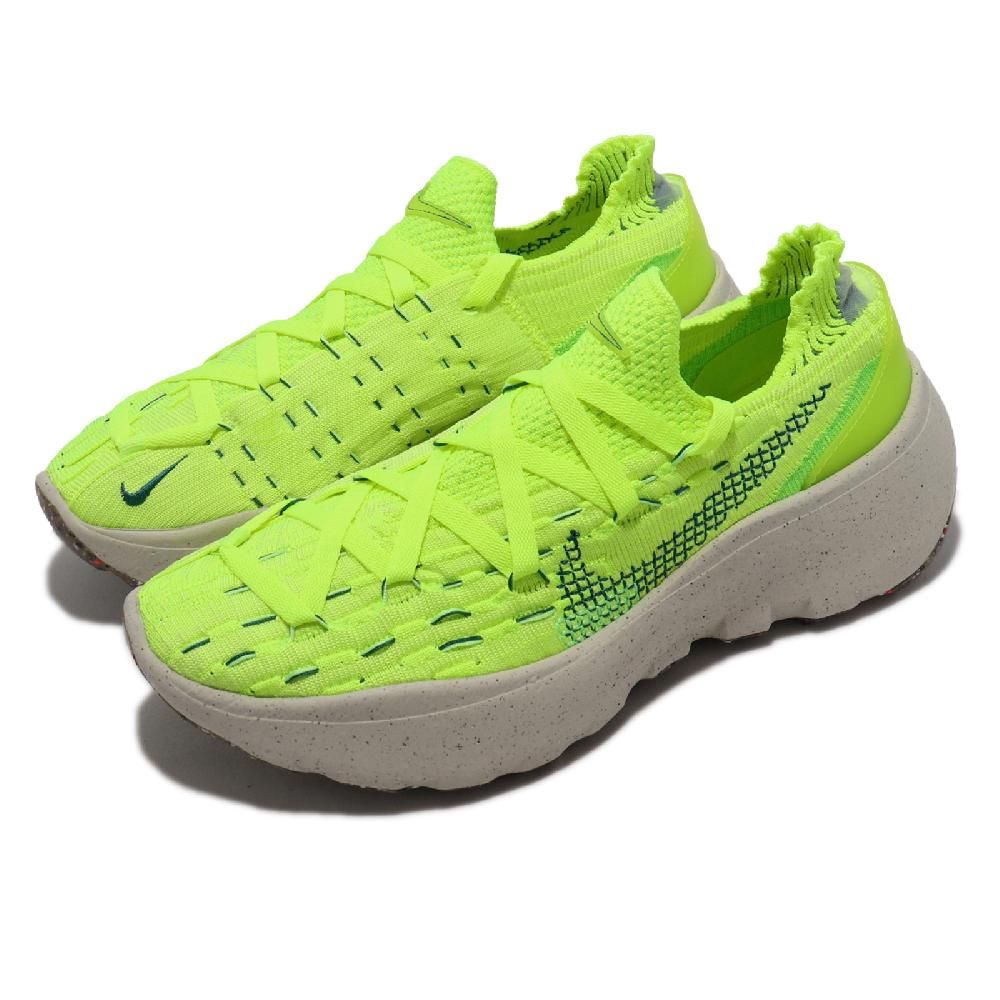 NIKE 耐吉  休閒鞋 Space Hippie 04 男鞋 螢光綠 厚底 環保材質 Flyknit 襪套式 運動鞋 DQ2897-700