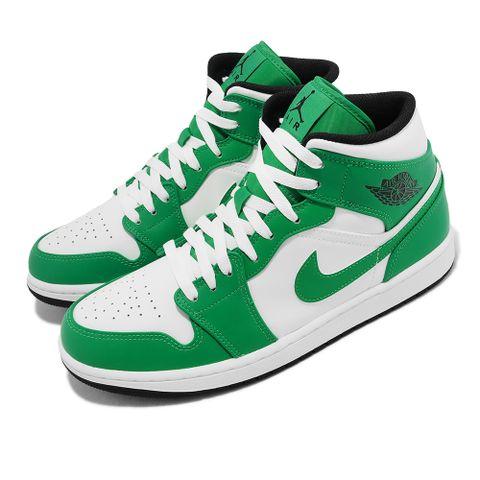 NIKE 耐吉 Air Jordan 1 Mid Lucky Green 男鞋 綠 白 AJ1 休閒鞋 皮革 喬丹 一代 DQ8426-301