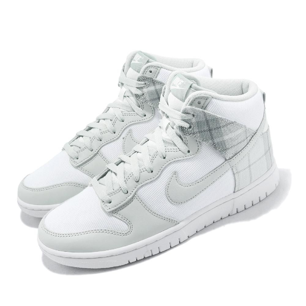 Nike Dunk Hi Retro SE 男鞋灰銀格紋帆布高筒休閒鞋Mint Plaid DV0826