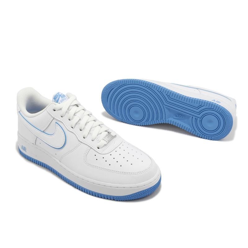 Nike 休閒鞋Air Force 1 07 男鞋白水藍AF1 滾邊經典百搭DV0788-101