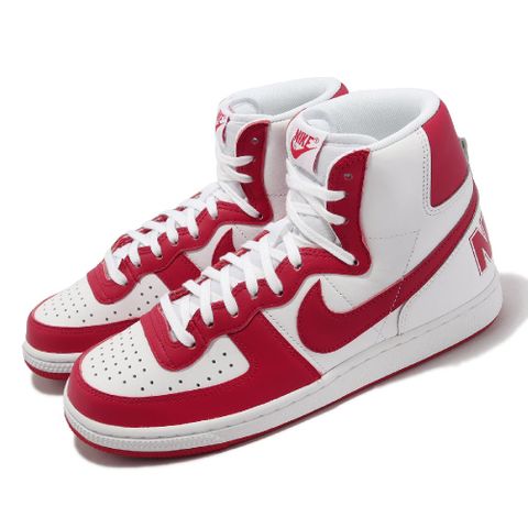 Nike 耐吉 休閒鞋 Terminator High 男鞋 白 紅 高筒 復古 皮革 經典 復刻 運動鞋 FJ4454-100