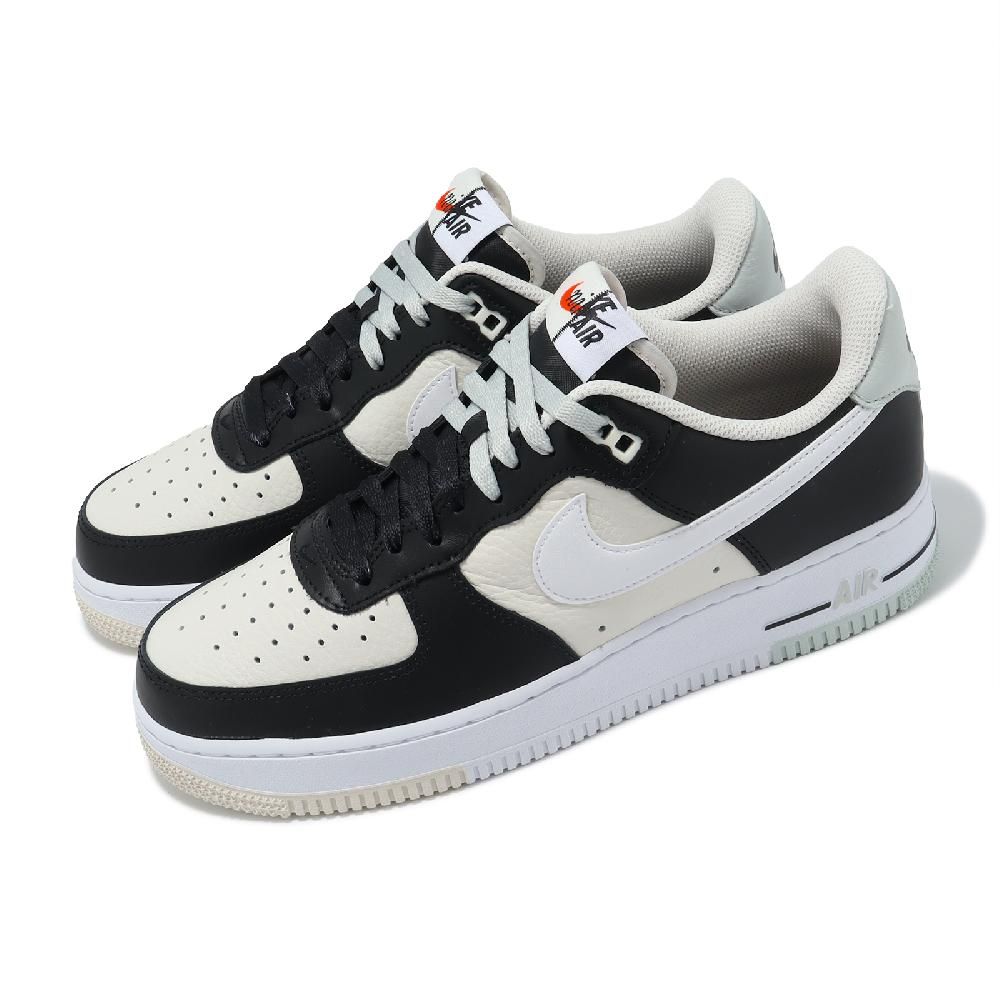 Nike 耐吉休閒鞋Air Force 1 07 男鞋黑白灰綠皮革復古AF1 FQ6848-101