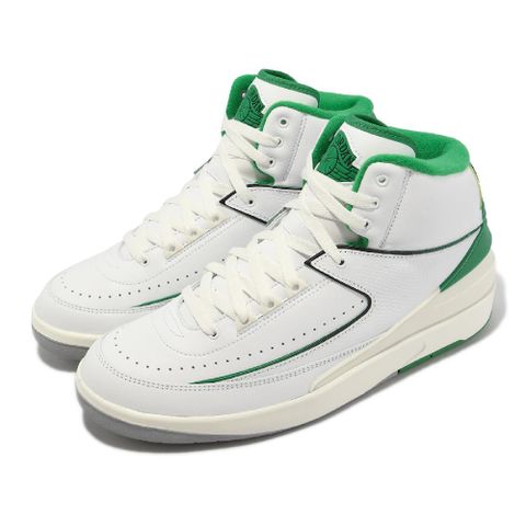 Nike 耐吉 休閒鞋 Air Jordan 2 Retro 男鞋 白 幸運綠 AJ2 皮革 經典款 高筒 DR8884-103