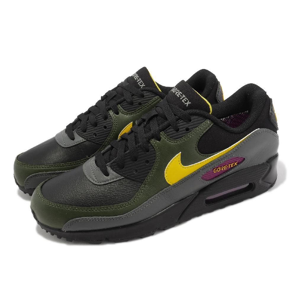 Nike 耐吉休閒鞋Air Max 90 GTX 男鞋黑灰黃GTX 防水氣墊經典DJ9779-001