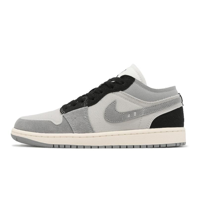 Nike 耐吉Air Jordan 1 Low SE Craft 男鞋水泥灰黑AJ1 帆布DZ4135-002